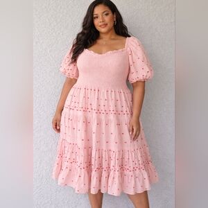 JessaKae Pink Heart Midi Dress